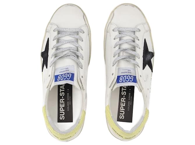 Golden Goose Deluxe Brand Super Star Sneakers aus weißem Leder  ref.754100